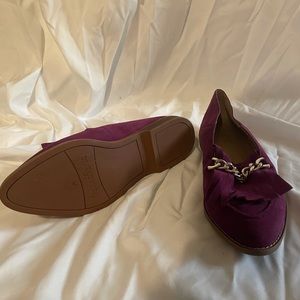 Franco Sarto Suede Chain Kilted Loafer